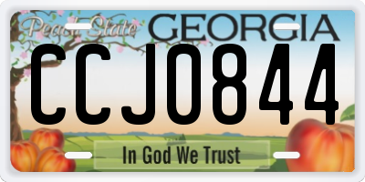 GA license plate CCJ0844