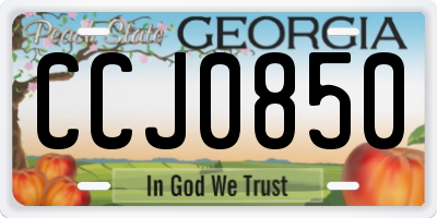 GA license plate CCJ0850