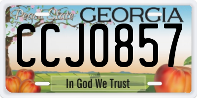 GA license plate CCJ0857