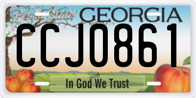 GA license plate CCJ0861