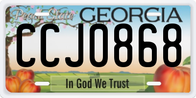 GA license plate CCJ0868