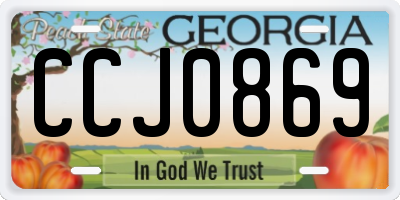 GA license plate CCJ0869