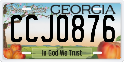 GA license plate CCJ0876
