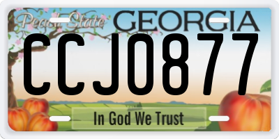 GA license plate CCJ0877