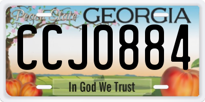 GA license plate CCJ0884