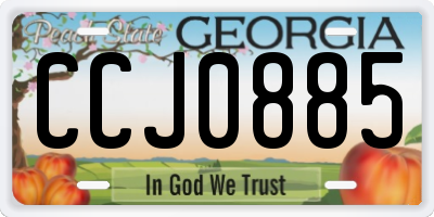 GA license plate CCJ0885