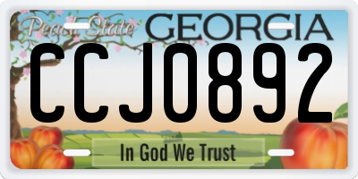 GA license plate CCJ0892