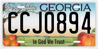 GA license plate CCJ0894