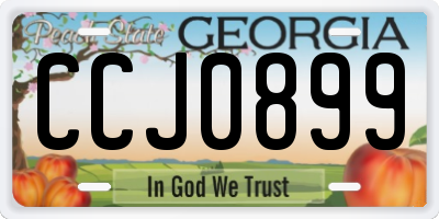 GA license plate CCJ0899
