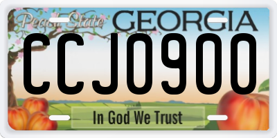 GA license plate CCJ0900