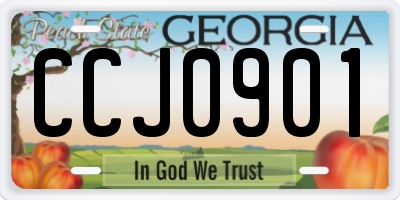 GA license plate CCJ0901