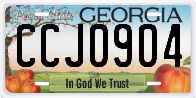 GA license plate CCJ0904