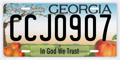 GA license plate CCJ0907