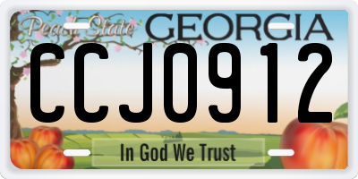 GA license plate CCJ0912