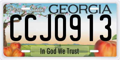 GA license plate CCJ0913