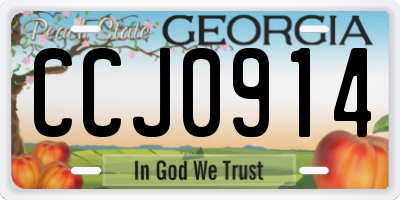 GA license plate CCJ0914
