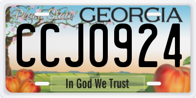 GA license plate CCJ0924