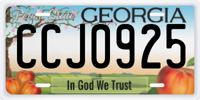 GA license plate CCJ0925