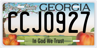 GA license plate CCJ0927