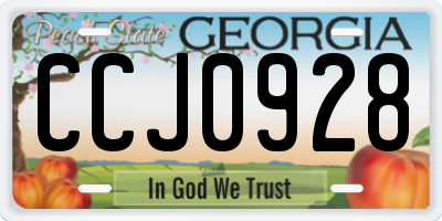 GA license plate CCJ0928
