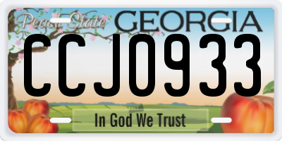 GA license plate CCJ0933
