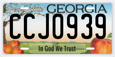 GA license plate CCJ0939