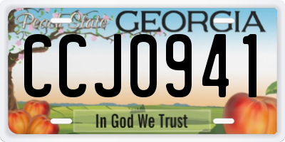 GA license plate CCJ0941