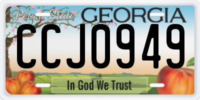 GA license plate CCJ0949