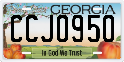 GA license plate CCJ0950