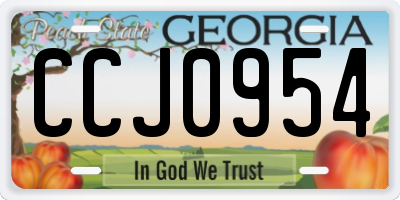 GA license plate CCJ0954