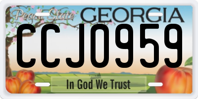 GA license plate CCJ0959