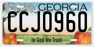 GA license plate CCJ0960