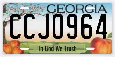 GA license plate CCJ0964