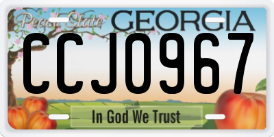 GA license plate CCJ0967