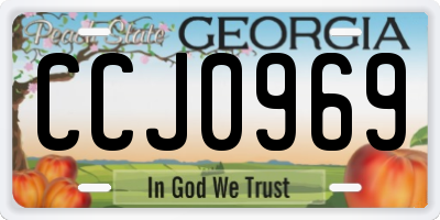 GA license plate CCJ0969