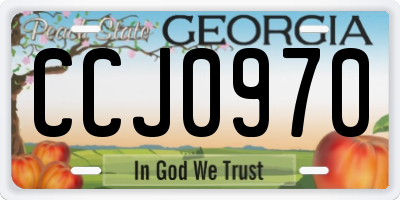 GA license plate CCJ0970