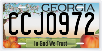 GA license plate CCJ0972