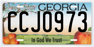 GA license plate CCJ0973