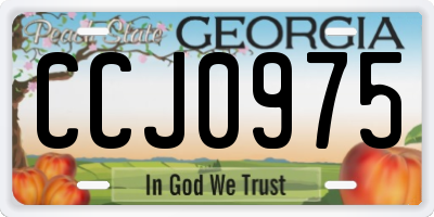 GA license plate CCJ0975