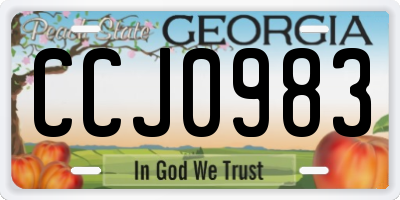 GA license plate CCJ0983