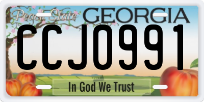 GA license plate CCJ0991
