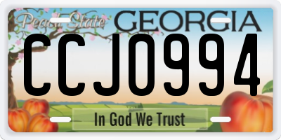 GA license plate CCJ0994
