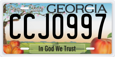 GA license plate CCJ0997