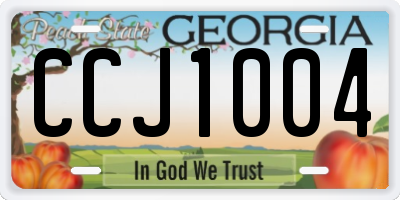 GA license plate CCJ1004