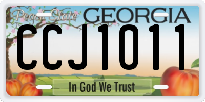 GA license plate CCJ1011