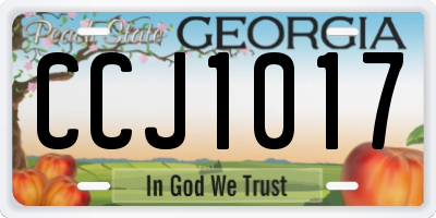 GA license plate CCJ1017