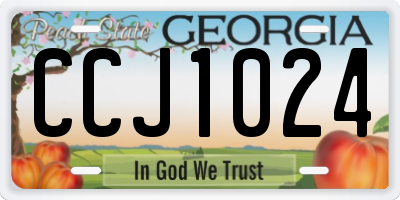 GA license plate CCJ1024