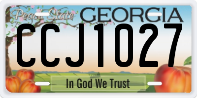 GA license plate CCJ1027