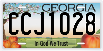 GA license plate CCJ1028
