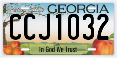 GA license plate CCJ1032